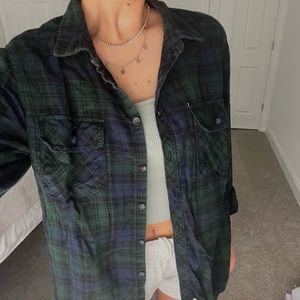 PLAID BUTTON UP LONG SLEEVE SHIRT